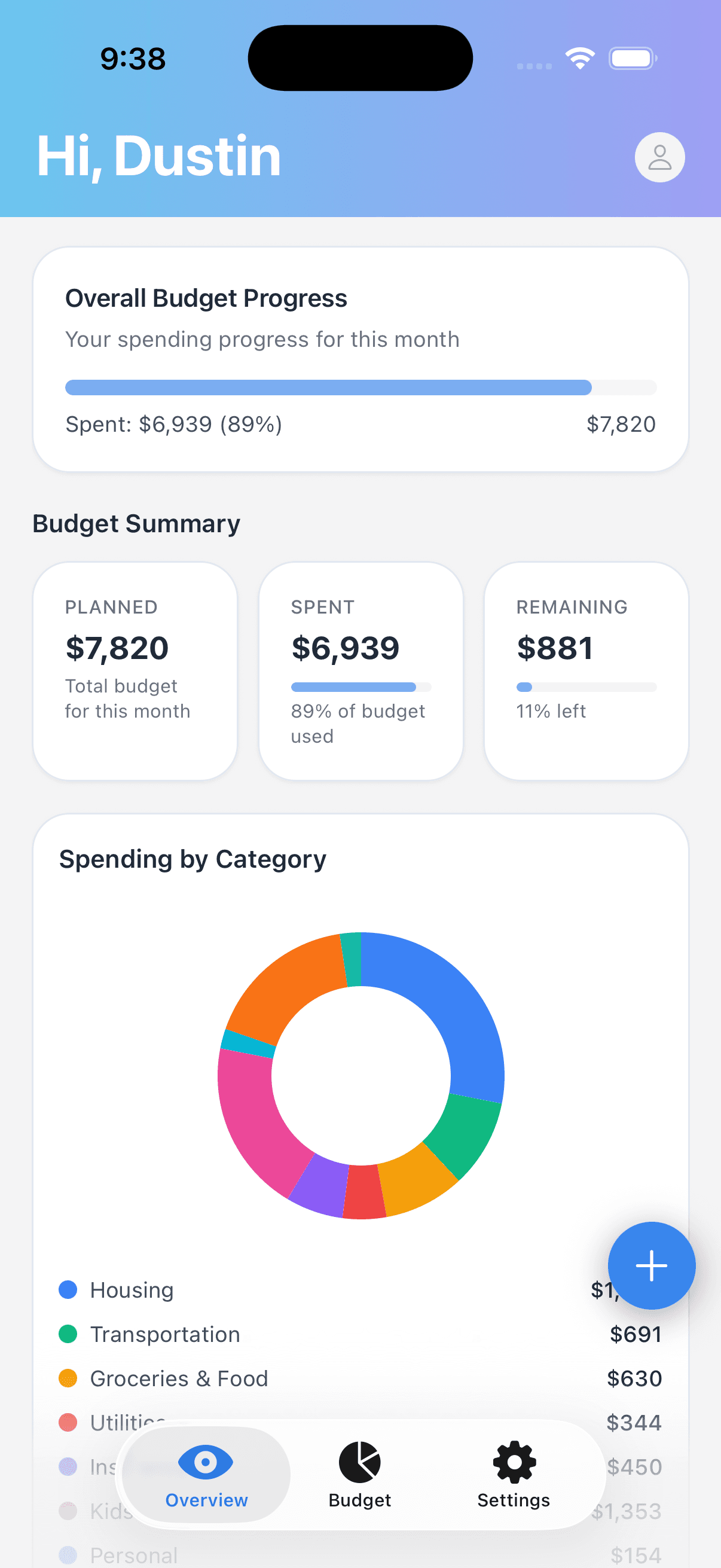 Budget Brain app screenshot